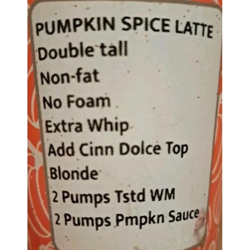 Pumpkin Spice Latte Drink w/Ingredients Coffee Gift 6.5